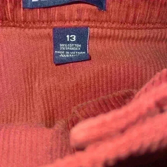 Corduroy Maroon Button Down Skirt - Picture 3 of 3